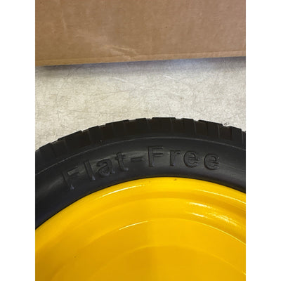 Single 14.5" Flat Free Replacement Tire / Wheel, Steel Rim, Universal Fit