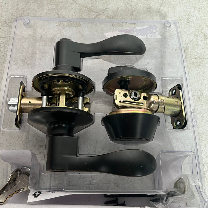 Defiant Naples Keyed Entry Lever Deadbolt Combo Pack, Aged Bronze Finish, READ