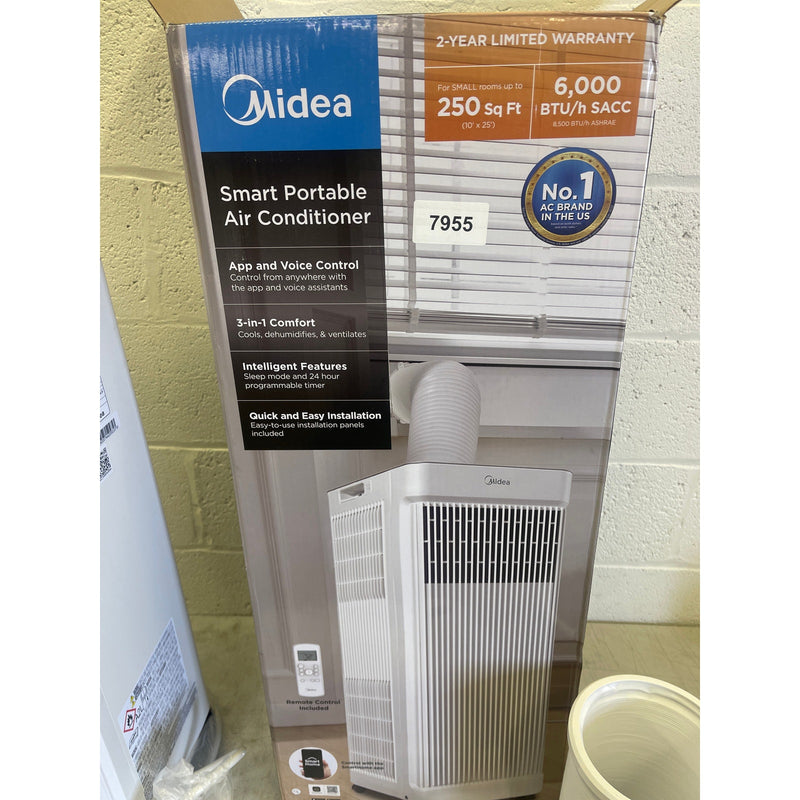 Midea Smart Air Conditioner 6,000 BTU DOE Portable Standup w Wheels 250 SqFt