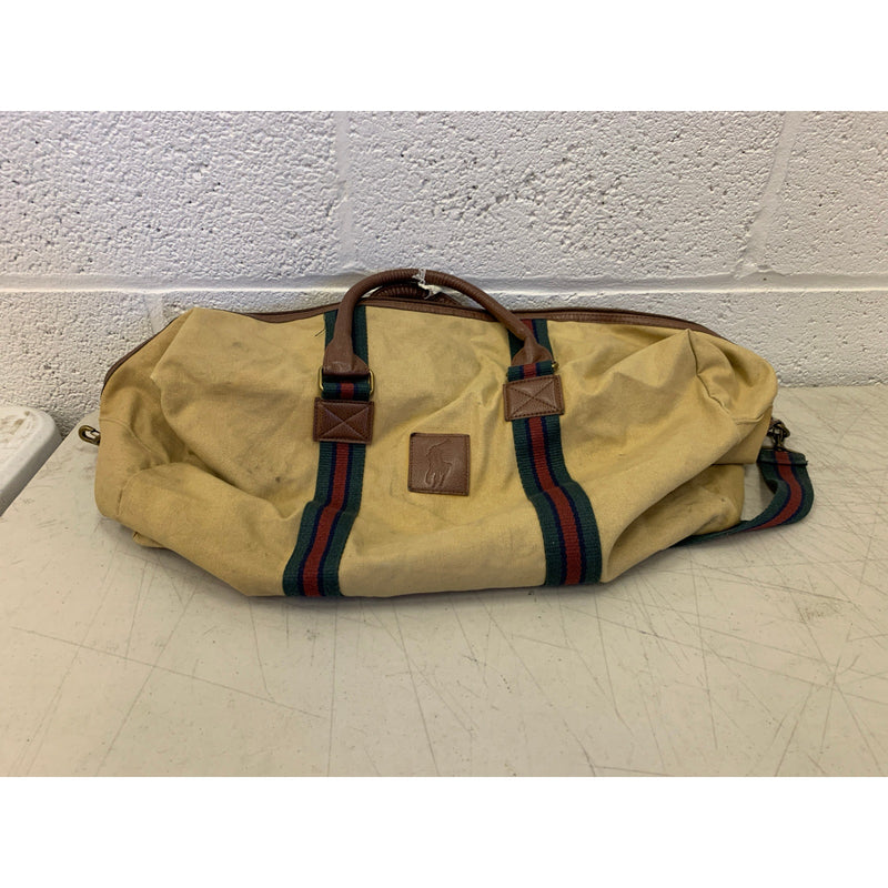 Ralph Lauren Fragrances Tote Bag Tan with Green , Blue and Red Stripe