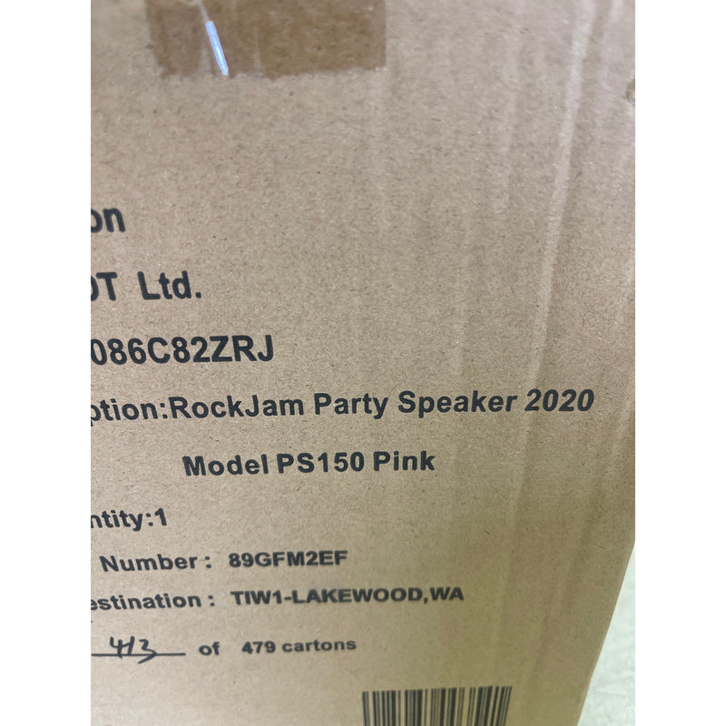 RockJam Bluetooth karaoke party machine speaker 2 microphones LED 10-watt PINK