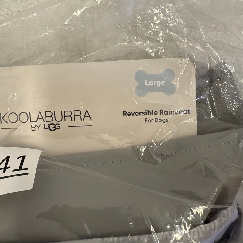 Koolaburra UGG Pet Reversible Hooded Raincoat for Dogs 17-18" Collar, Gray Large