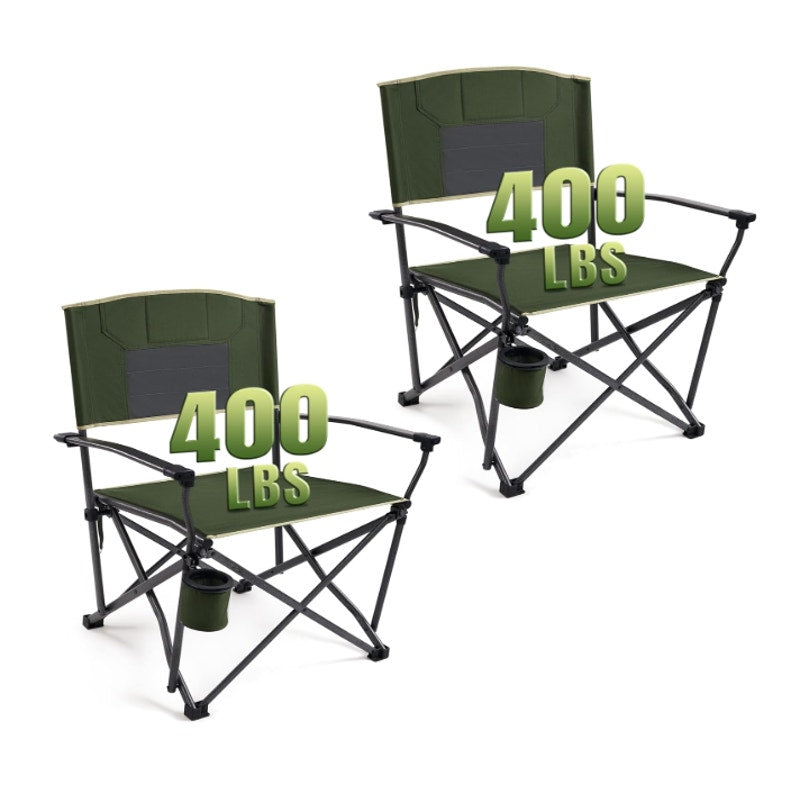 2-Pack DMH Outdoors Folding Camping Chair Heavy Duty Camping Chairs 400 lbs