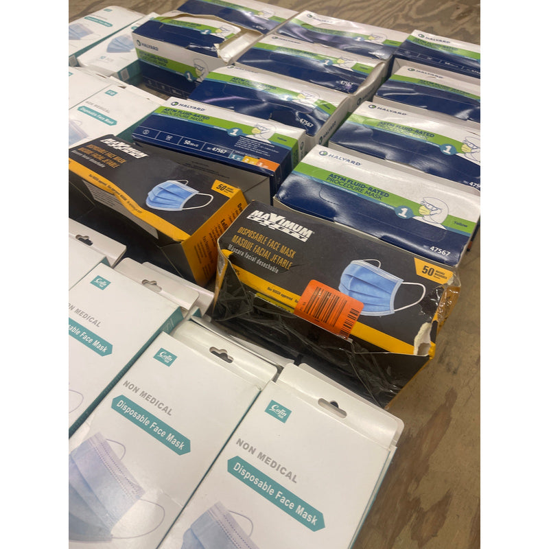 LOT OF 1000 Non-Medical Disposable Face Mask Yellow and Blue One Size Fits All