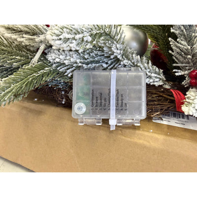 Christmas Wreath with Lights, Red Berries, Ornaments and Pine Branches, 24"