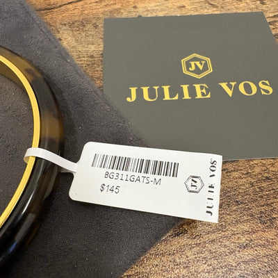 Julie Vos Madison Statement Bangle Carnaby Gold & Acrylic Tortoiseshell - Medium