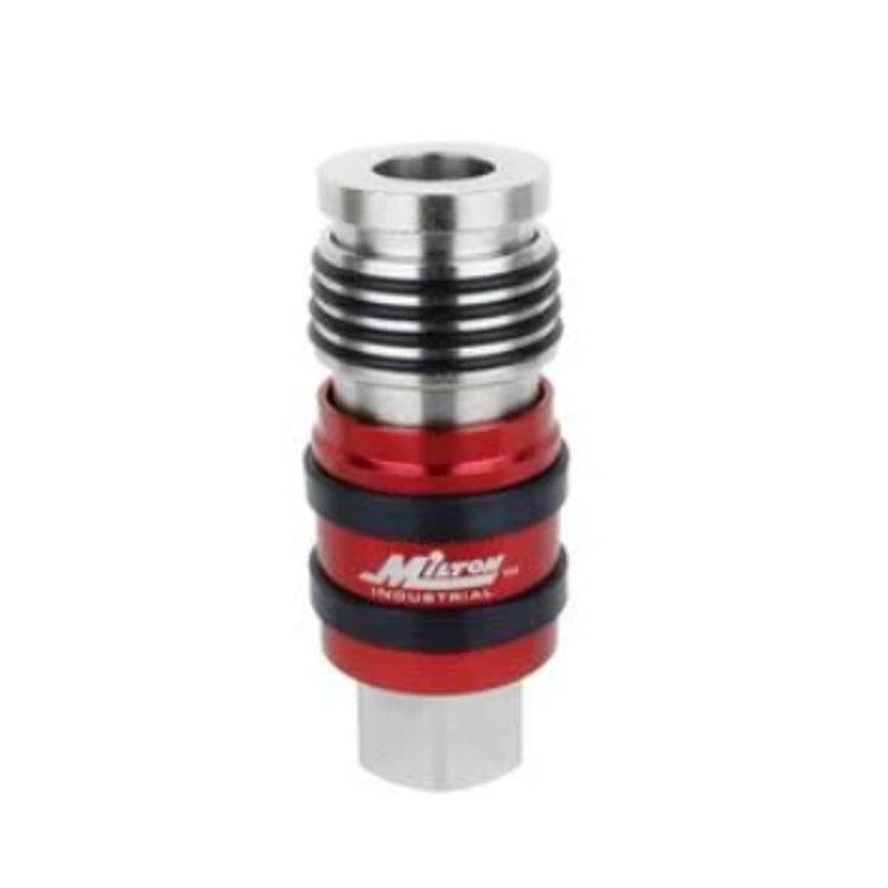 Milton 2 In 1 Safety Exhaust Coupler 1/2in FNPT x 1/2in Body Flow, G Style