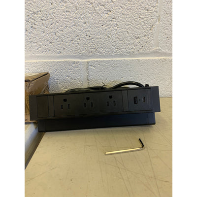 Flexispot Clamp Power Strip With USB PS09B 3 Outlet USB Type A & C Black