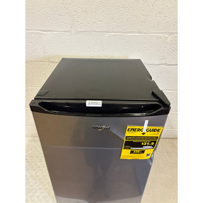 DENTED Whirlpool 4.3 cu ft Mini Refrigerator Stainless Steel 2 Shelves & Freezer