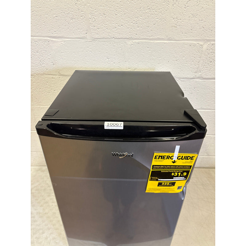 DENTED Whirlpool 4.3 cu ft Mini Refrigerator Stainless Steel 2 Shelves & Freezer