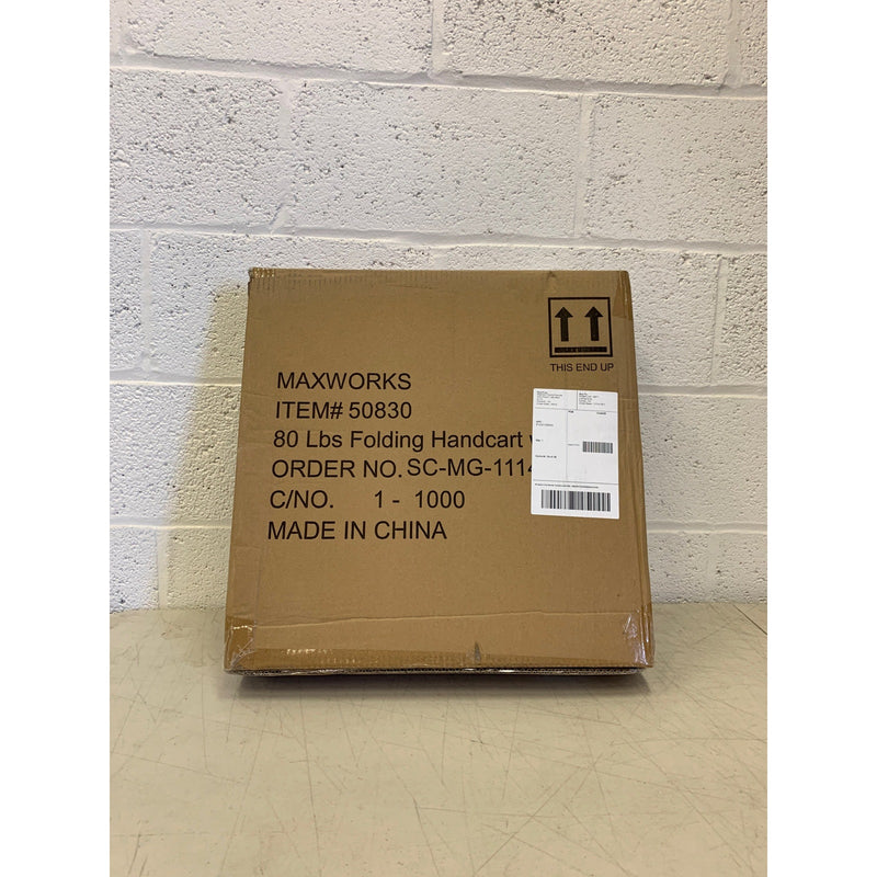 MaxWorks Collapsible Rolling Folding Dolly Cart, 80lb Cap, 50830 - Black