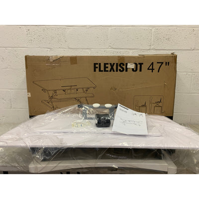 FlexiSpot Standing Desk 47" Computer Riser Keyboard Tray Workstation WHITE M3W