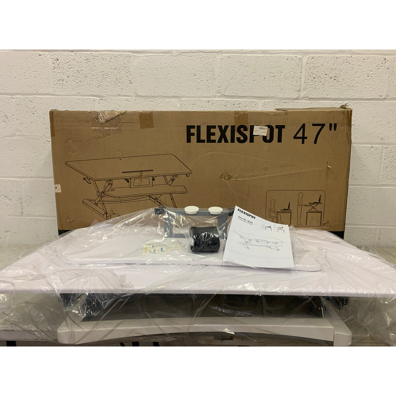FlexiSpot Standing Desk 47" Computer Riser Keyboard Tray Workstation WHITE M3W