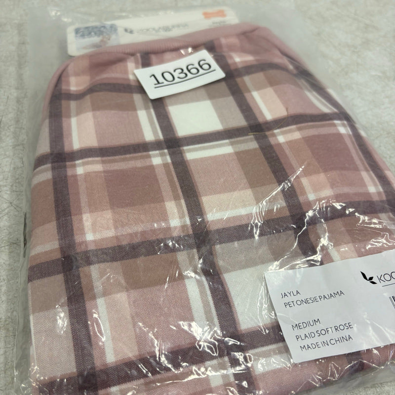 Koolaburra UGG Pet Jayla 1-Pc Pajama Sweater Dog 15-16"Collar Pink Plaid Medium
