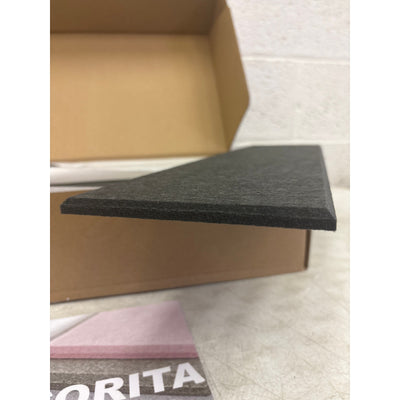 DECORITA Shiplap Felt Wall Panels 23-SqFt Interior Wall Decor, Black/ Gray 24pcs