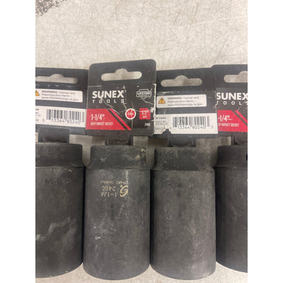 PACK OF 4 - SUNEX TOOLS 240D 1/2" Drive Deep Impact Socket - 1-1/4"