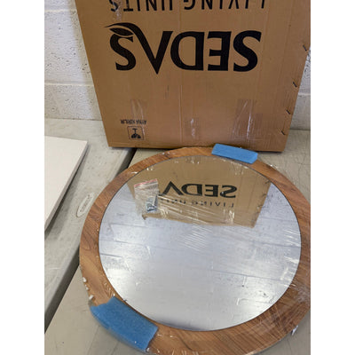 Sedas Living Units 16.5 " Round Mirror with 1.5" Wood Frame, Circular Mirror