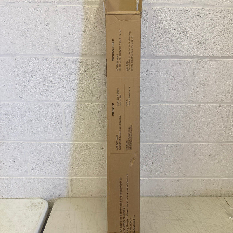 Domart Stainless Steel Square Glass Railing Post System with Clamp, 85cm, Black