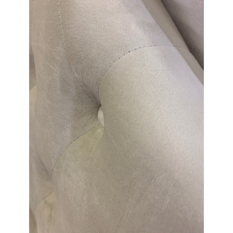 Upholstered Headboard Button Tufted Upholstery Adjustable Height Queen Off White