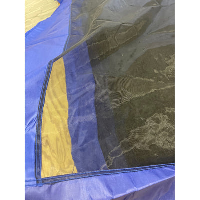 Retractable Canopy Tent UNKNOWN SIZE w Side Walls, Mesh Netting, Zipper Door Blue/Black