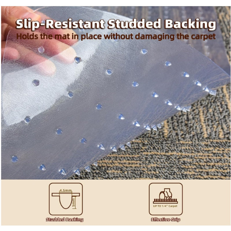 2-Pack Office Chair Mat For Carpet 36" x 48" Plastic Heavy Duty Desk Mats Clear