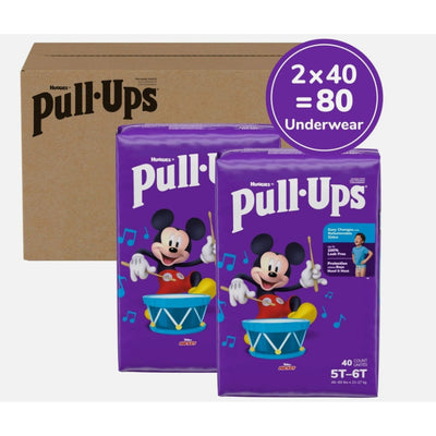 80-Count Huggies Pull-Ups Boys Leak Potty Training Pants 5T-6T 46 lbs