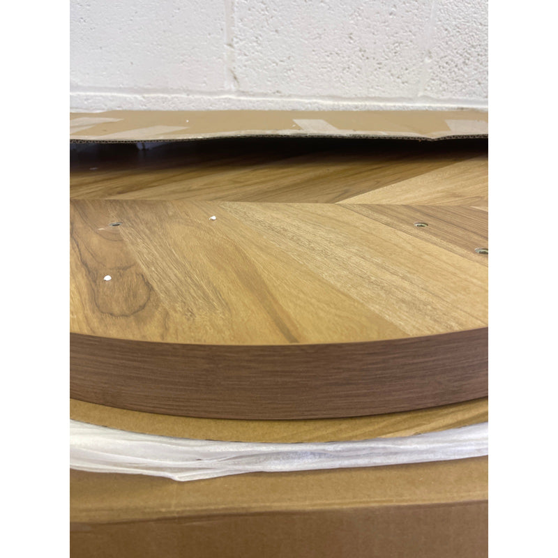 Tribesigns Wooden Coffee Table 2-Tier Round Central Cocktail Table w Shelf 32"