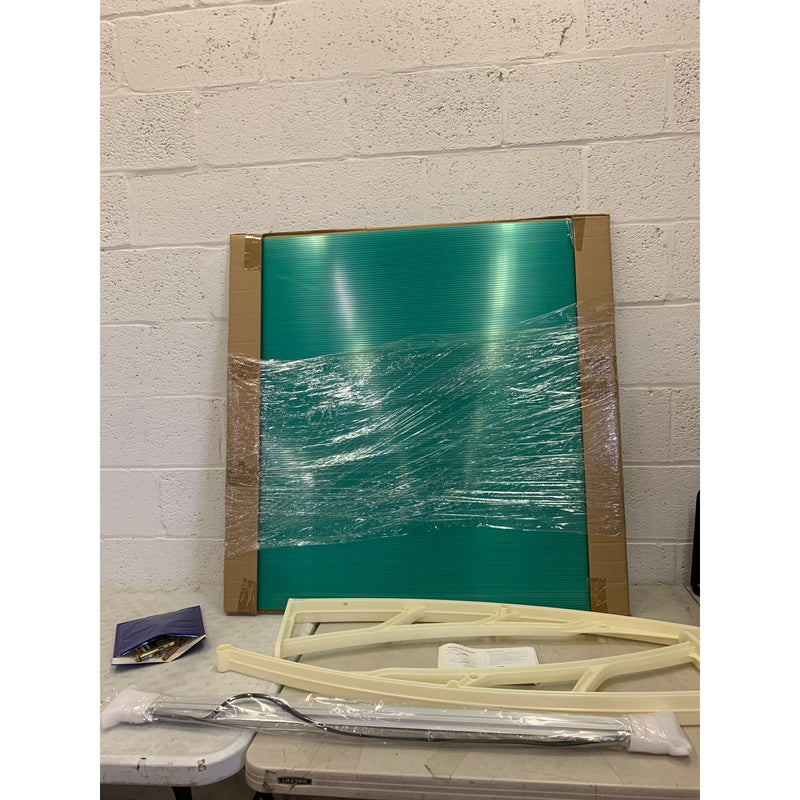 Yescom Door Window Awning 40"x36" GREEN & White Whole One-Piece Polycarbonate