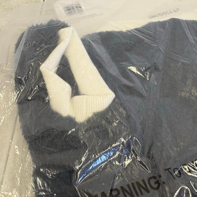 Koolaburra by UGG Pet Fuzzy Dakota Dog Sweater- 20-21" Collar Blue / White - XL