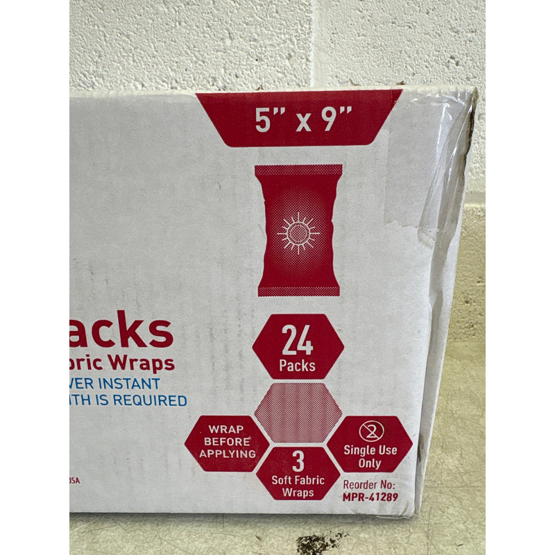 MED PRIDE Instant Hot Packs Disposable, Pain Relief 5"x9" 24-Pack 3 Fabric Wraps