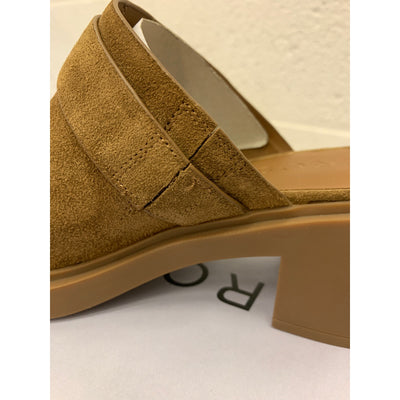 Aerosoles Grunda Comfortable Women's Molded Block Heel Mule Brown Suede 9.5