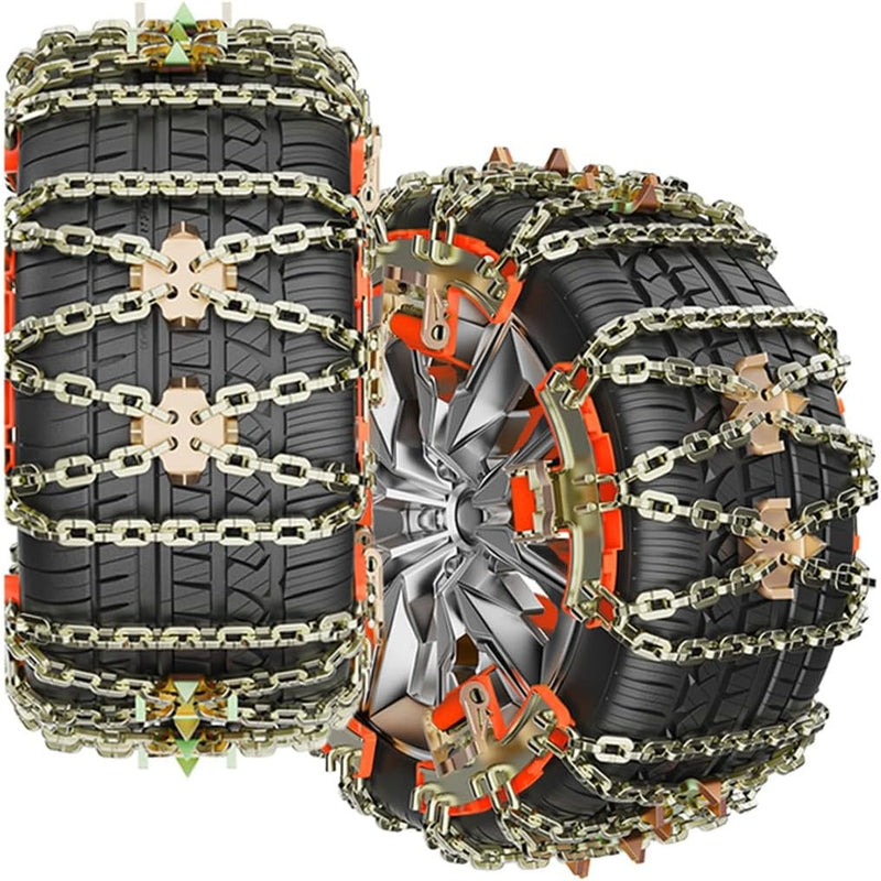 6-Pack Snow Tire Chains for Car/SUV/Pickup, Adjustable for Tire 8.7-11.1in W