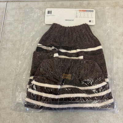 Koolaburra by UGG Pet Gus Striped Dog Sweater- 20-21" Collar, Brown/White - XL