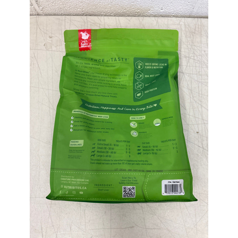 Nutri Bites Freeze Dried Beef Liver Dog/Cat Training Treats Food Topper 27oz