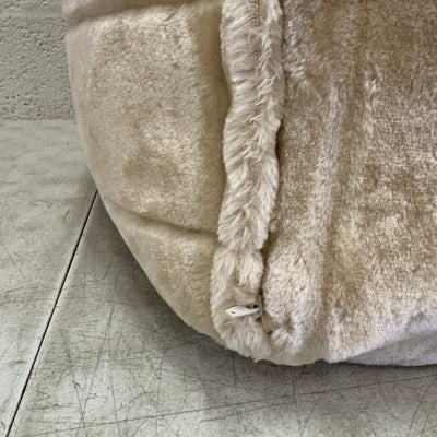 Soft Plush Pouf Ottoman Chair, 22"W x 22"L x 13"H, Living Room - Tan Box Design