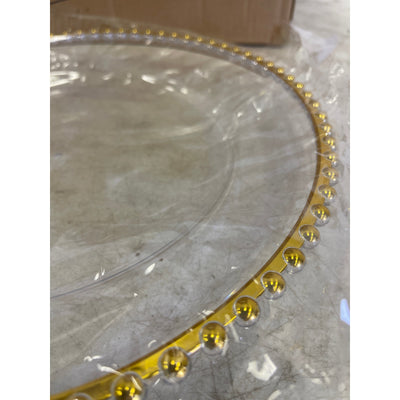 25-Count Fichiouy Clear Charger Plates 12.6" Plastic Round Table Charger Plates