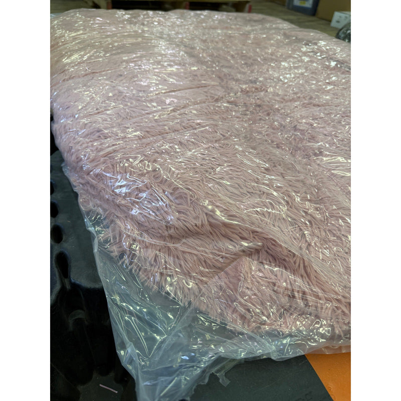 Large Plush Pet Bed- Soft Fluffy Surface, Non-Slip Bottom 42"x30"x5" - Pink