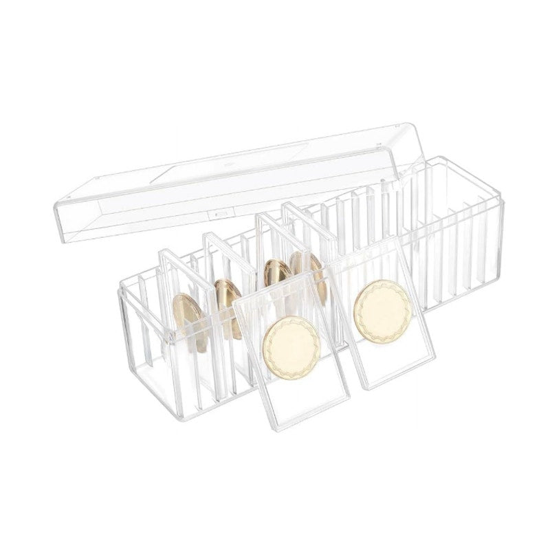 10-Pack Mingt Clear Plastic Coin Storage Box Case 8.5”x2.7”x3.8” 20 Coin Slots