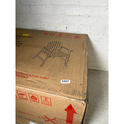 Set of 2 Wooden Adirondack Chairs, Lounger with Arm Rests. White, SEE DETAILS