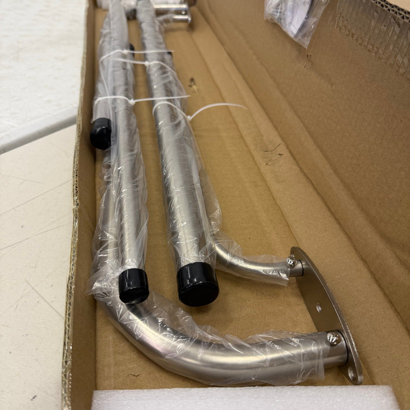 Room Darkening Wrap Around Double Curtain Rods for Window 28-48", Satin Nickel