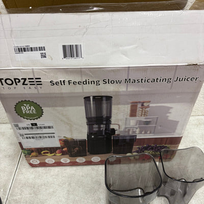 Topzee Self feeding Slow Masticating Juicer, One Speed JE120-32M00B