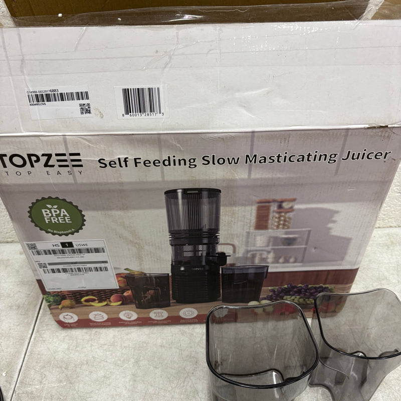 Topzee Self feeding Slow Masticating Juicer, One Speed JE120-32M00B