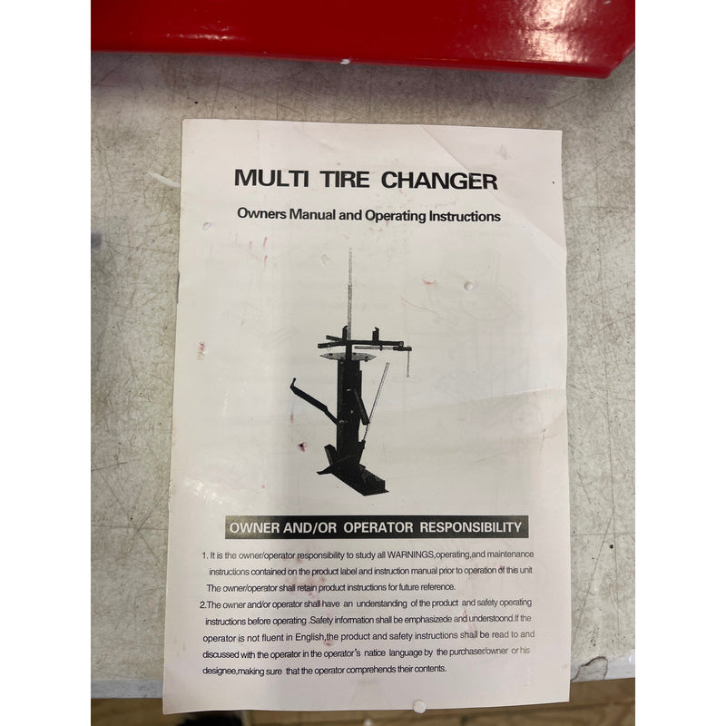Multi Manual Tire Changer Tire Bead Breaker for 4" - 16.5" Tires Red SEE DETAILS
