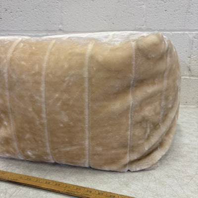 Soft Plush Pouf Ottoman Chair, 22"W x 22"L x 13"H, Living Room - Tan Box Design