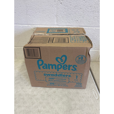 Pampers Baby Diapers Swaddlers, Size 1, 198 Count Ultra Absorbent Disposable