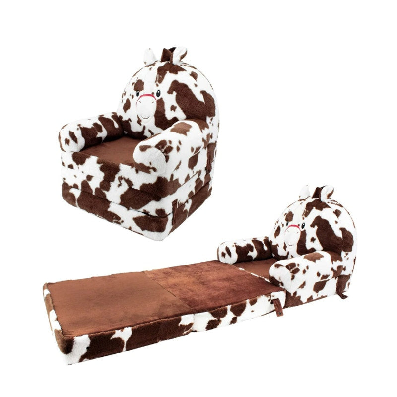 Soft Landing Elite Character Sofa Seat & Transformable Fold-Out Lounger - Horse