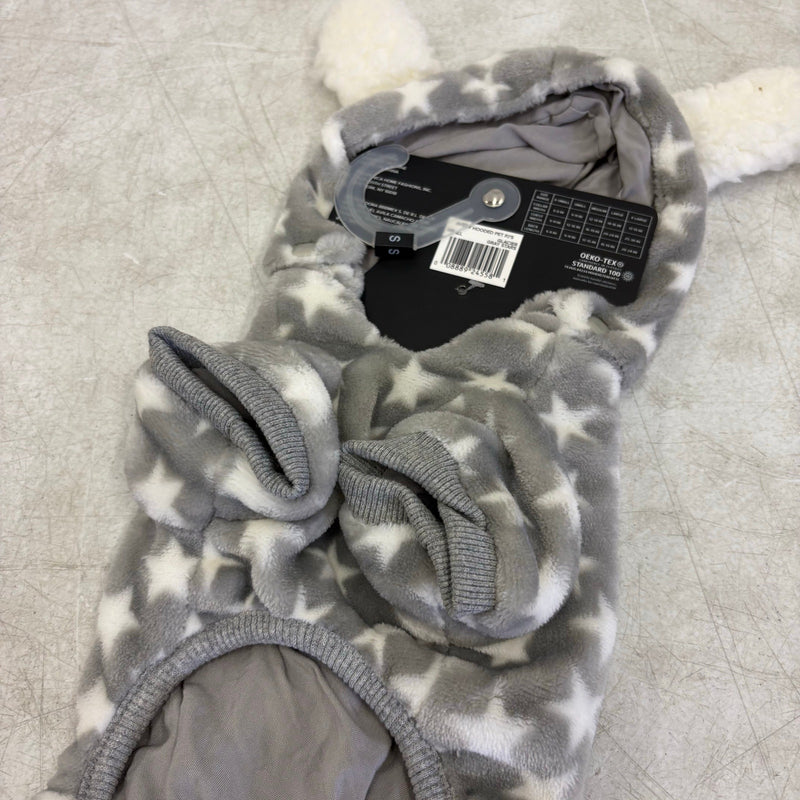 UGG Avery Small Glacier Gray Stars Hooded Soft Dog Pajama - 9-11" Collar