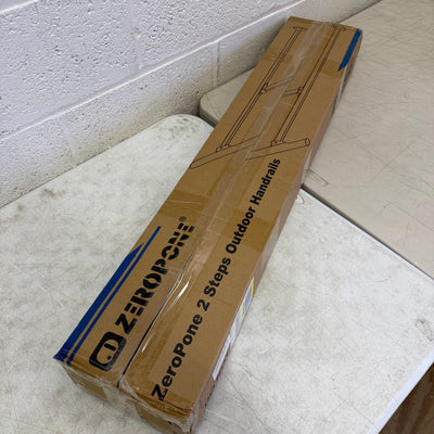 ZeroPone Upgrade 2-Steps Outdoor Handrail with Screw Kit, Zinc Steel  - Black