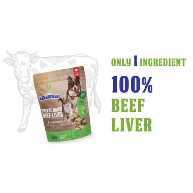 Nutri Bites Freeze Dried Beef Liver Dog/Cat Training Treats Food Topper 27oz