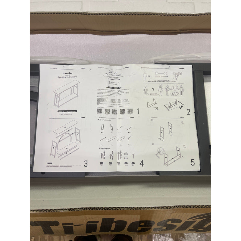 Tribesigns 2-Tier Console Table 70.8" Sofa Table Hallway Table, Open Shelf, Gray